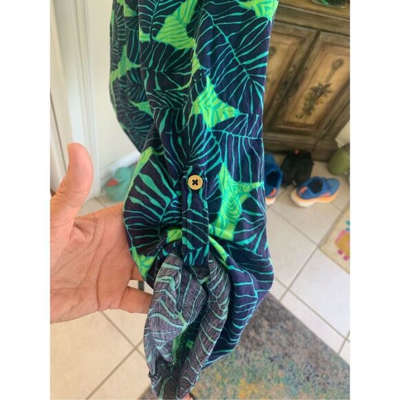 LILLY PULITZER 100% PIMA COTTON Under The Palms Porter Shirt - Picture 2 of 10